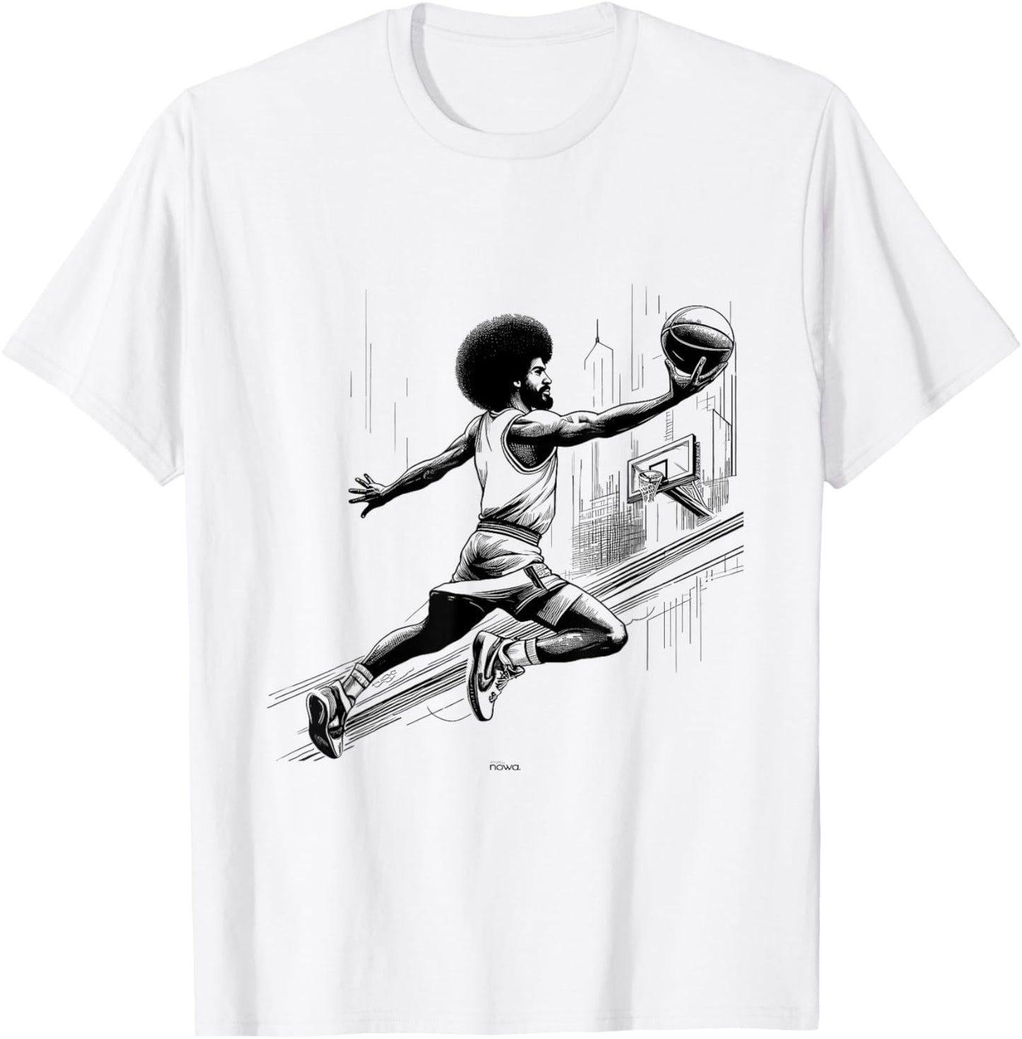 Legendary Doctor J Julius Afro Layup City T-Shirt - T-Shirt | White