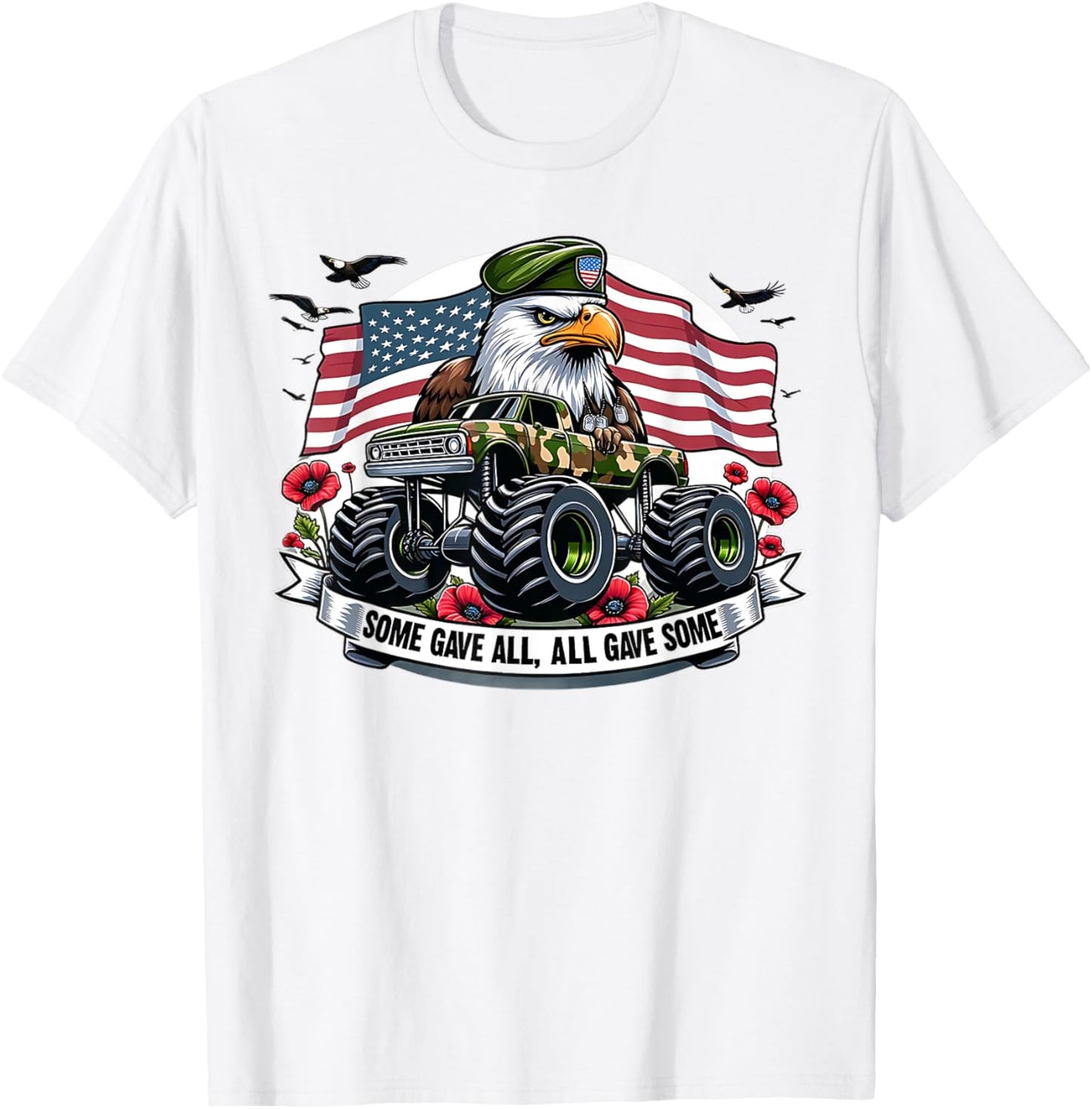 Kids Memorial Day Shirts Boys American Flag Shirt Eagle USA T-Shirt - T-Shirt | White