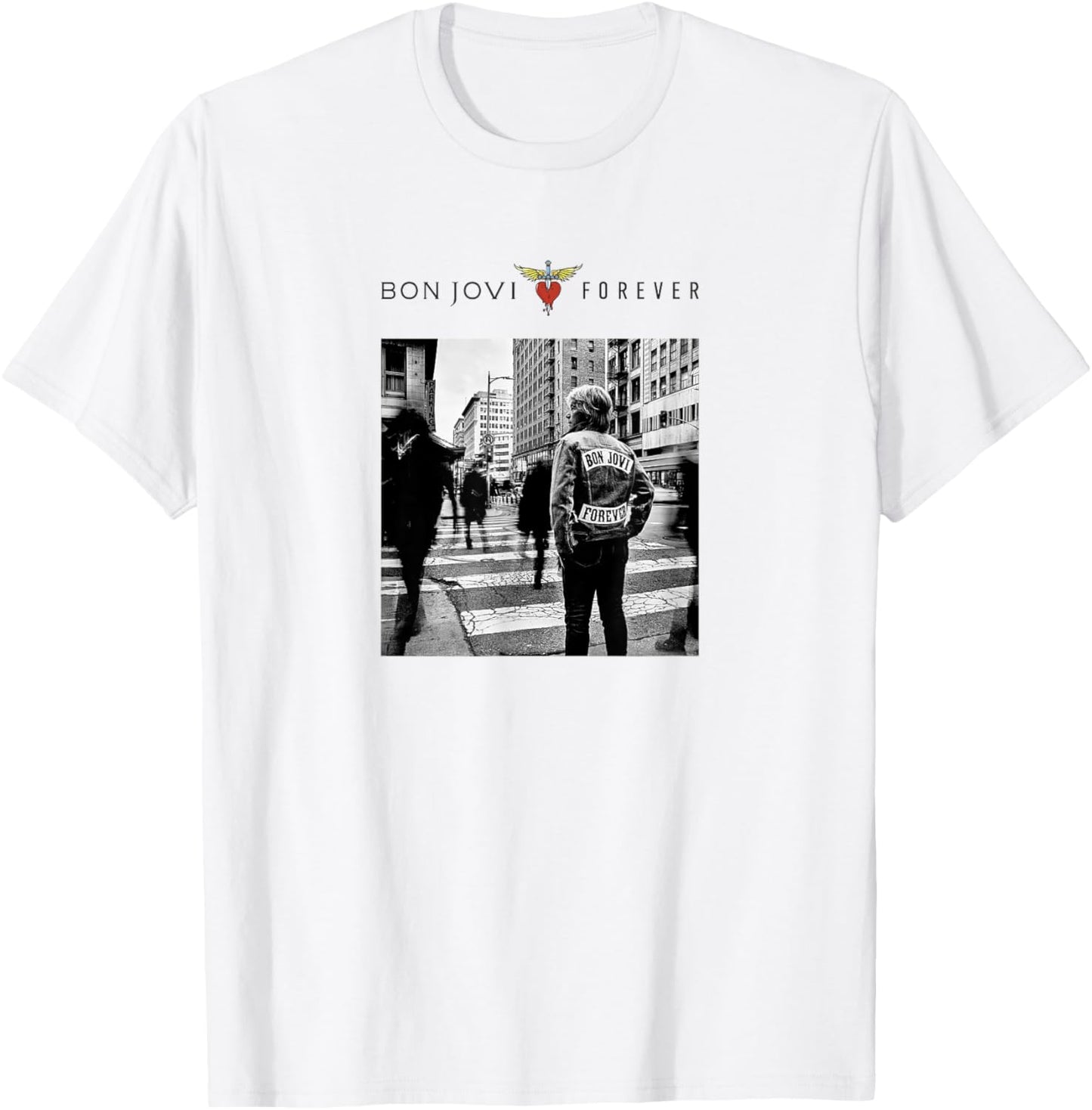 Official Bon Jovi Forever Cover White T-Shirt - T-Shirt | White