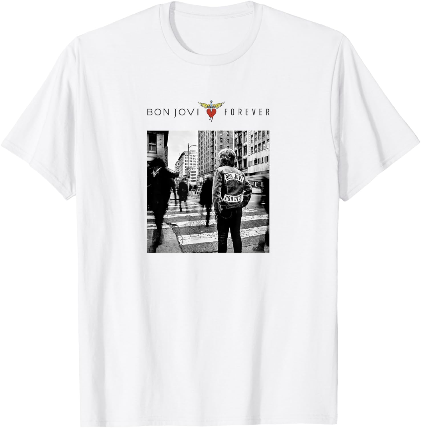 Official Bon Jovi Forever Cover White T-Shirt - T-Shirt | White