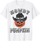Howdy Pumpkin Funny Vintage Western Country Halloween T-Shirt - T-Shirt | White