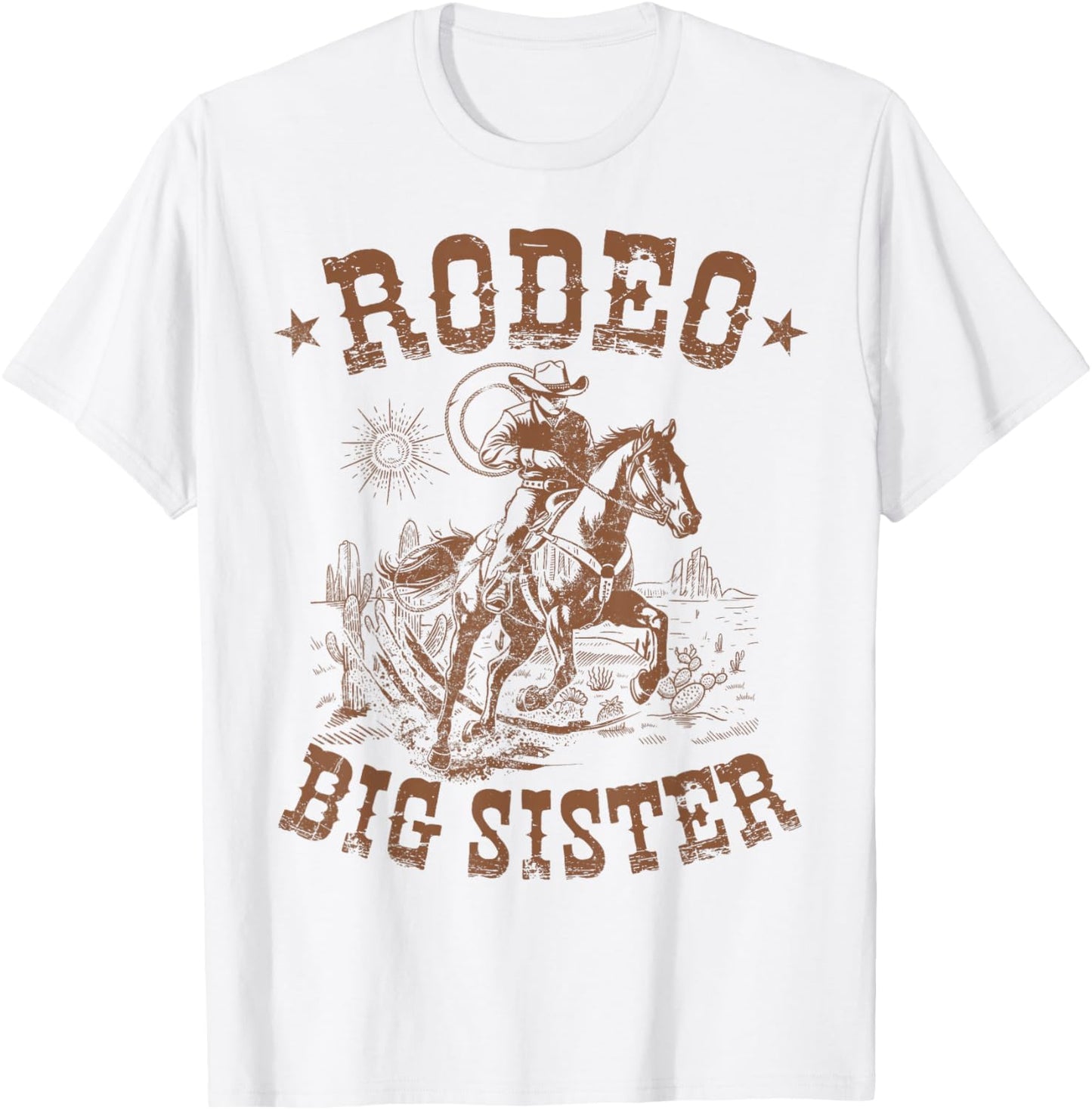 Rodeo Big Sister Western Cowboy Birthday Family Matching T-Shirt - T-Shirt | White