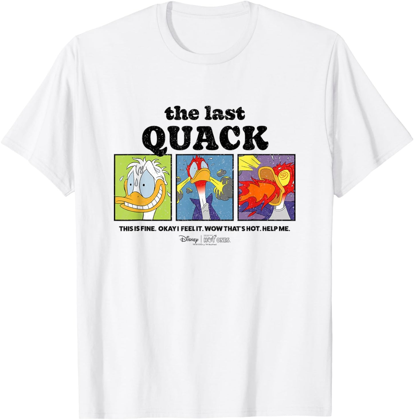 Disney Hot Ones Donald Duck The Last Quack Panels Distressed T-Shirt - T-Shirt | White