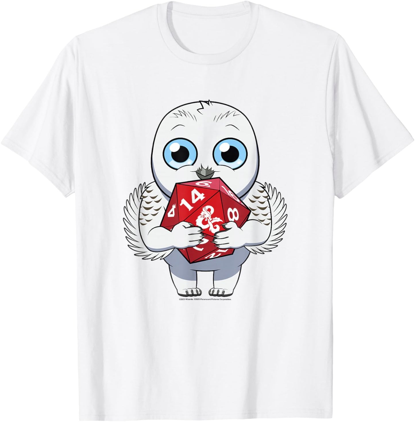 Dungeons & Dragons: Honor Among Thieves Owlbear Dice Chibi T-Shirt - T-Shirt | White