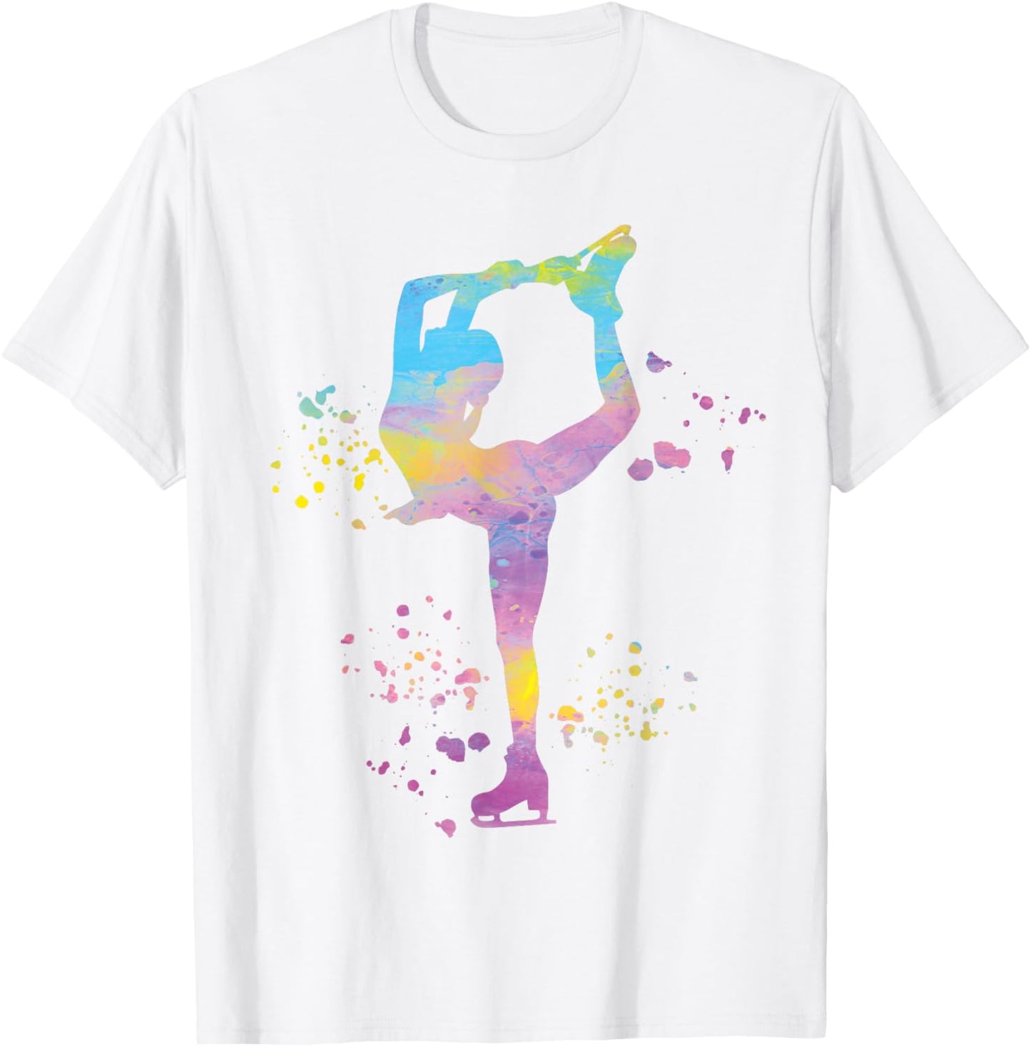Ice Skater Figure Skating Colorful Girls Ice Skating T-Shirt - T-Shirt | White