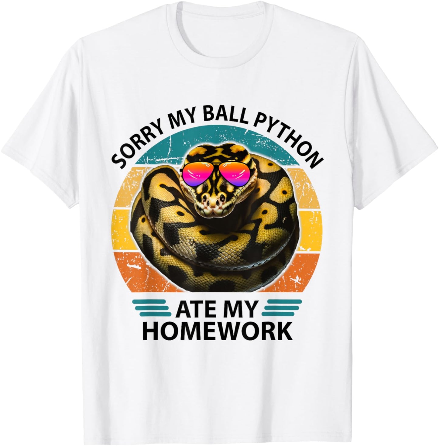 Funny Ball Python Lover Ate My Homework sarcastic quotes Kid T-Shirt - T-Shirt | White