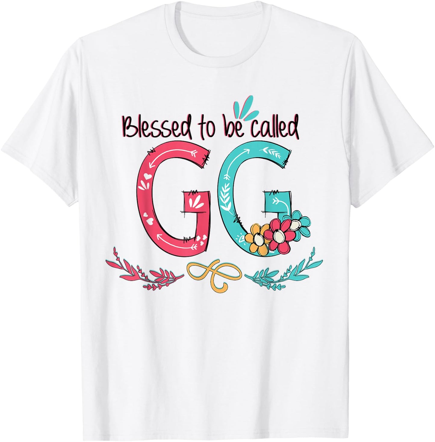 Blessed to be called GG Colorful gifts-Grandma T-Shirt - T-Shirt | White