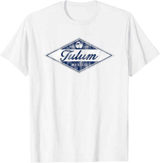 Vintage Tulum Mexico Retro Badge Souvenir T-Shirt - T-Shirt | White