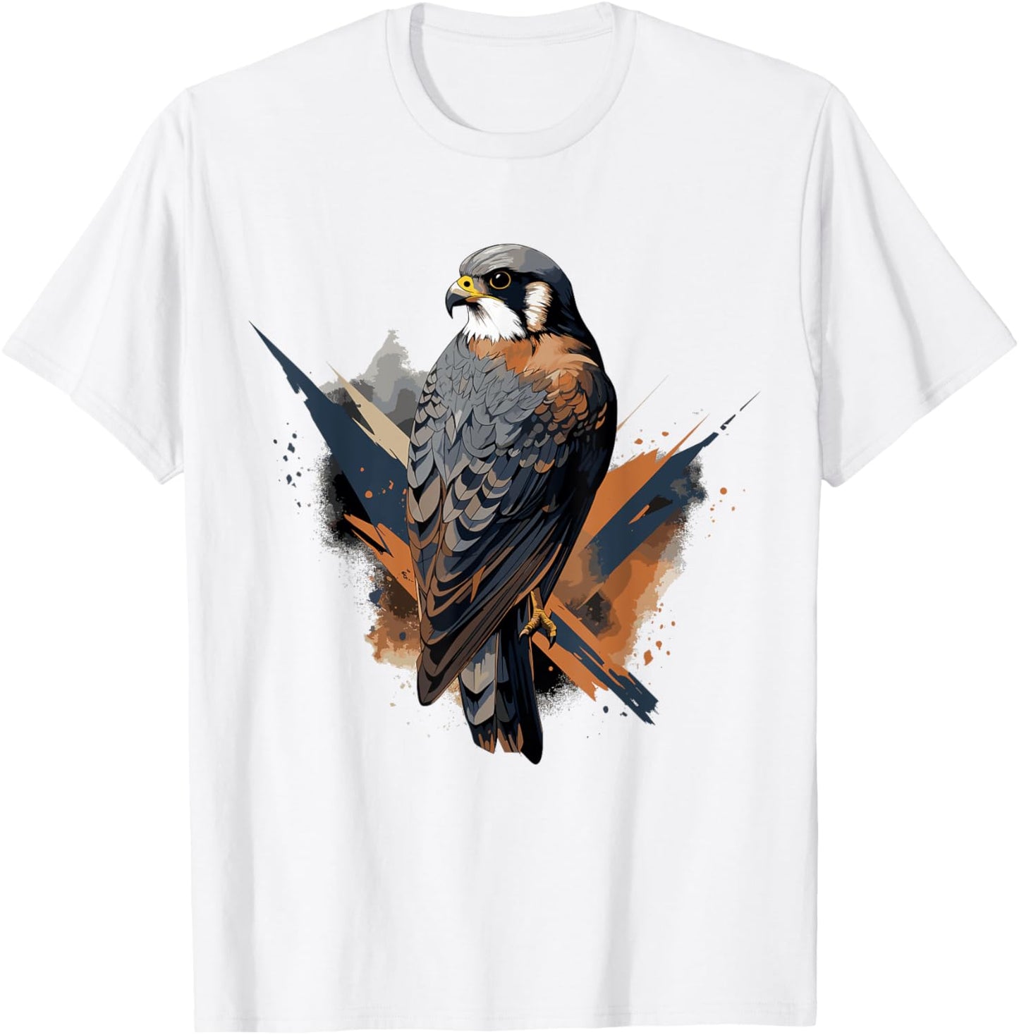 American Kestrel Bird Geometric Patten Art,Cute Kestrel Lov T-Shirt - T-Shirt | White