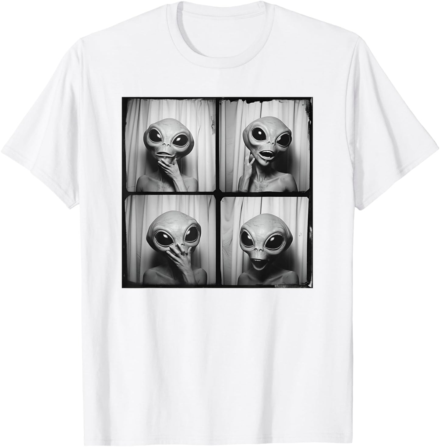 Grey Alien Head Real Martian Photograph Retro Alien T-Shirt - T-Shirt | White
