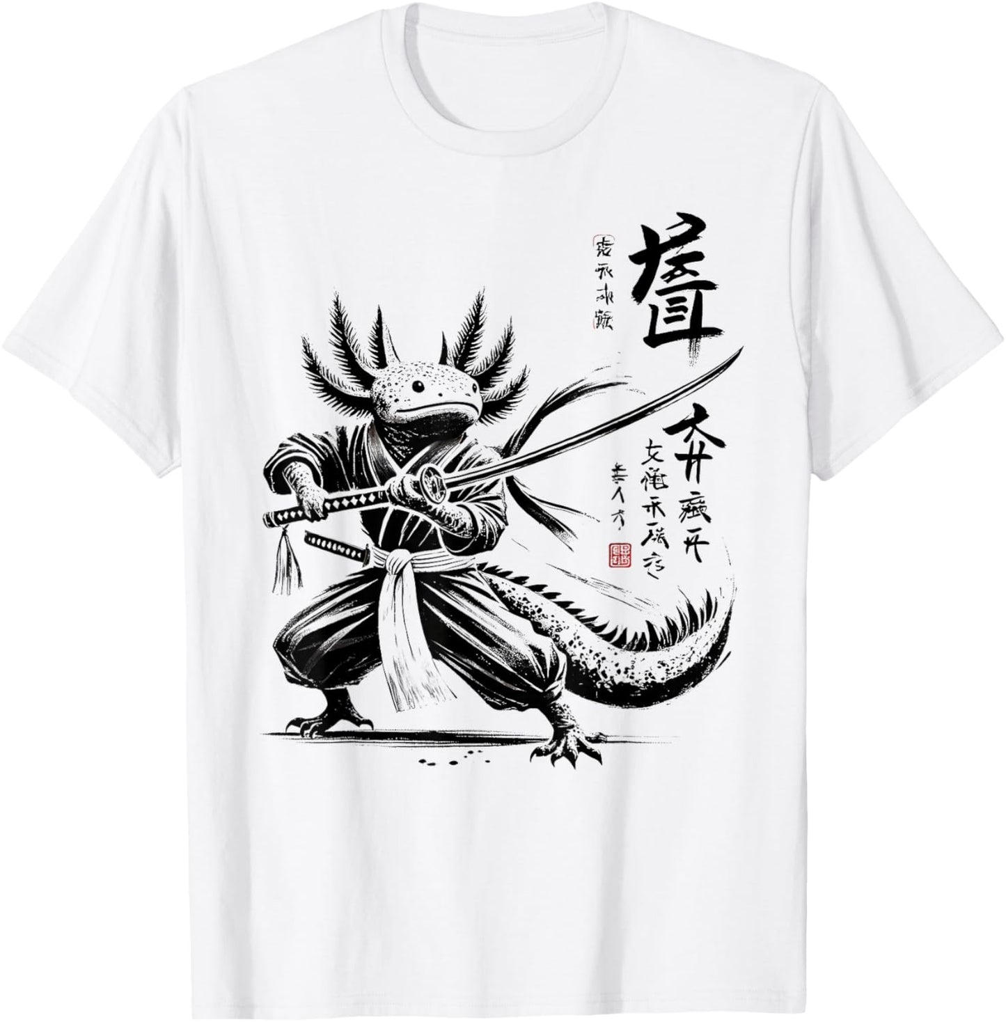 Japan Samurai Warrior Axolotl Ninja Japanese Boys Girls Kids T-Shirt - T-Shirt | White