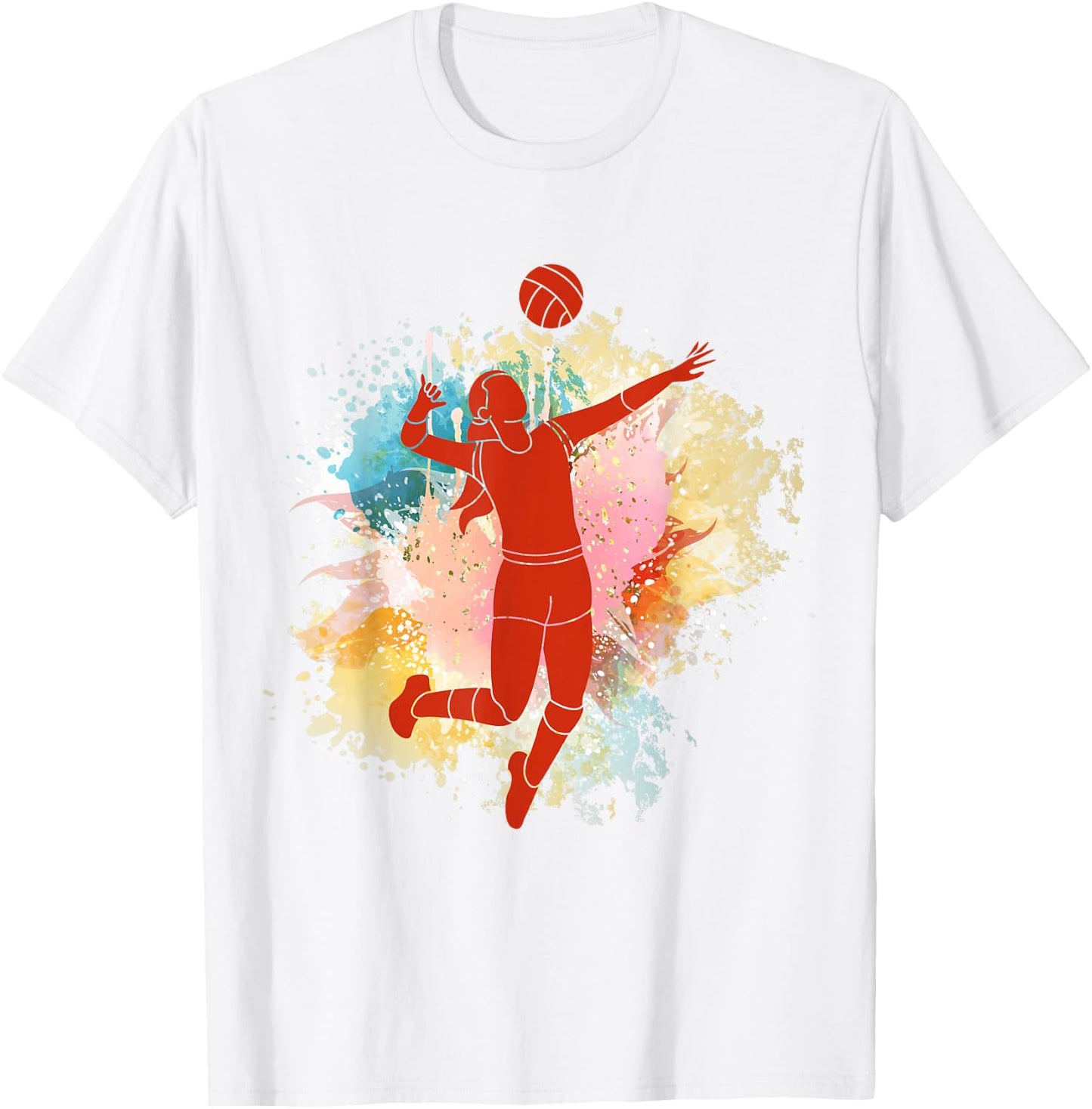 Colorful Volleyball For Teen Girls Volley Ball Player Women T-Shirt - T-Shirt | White