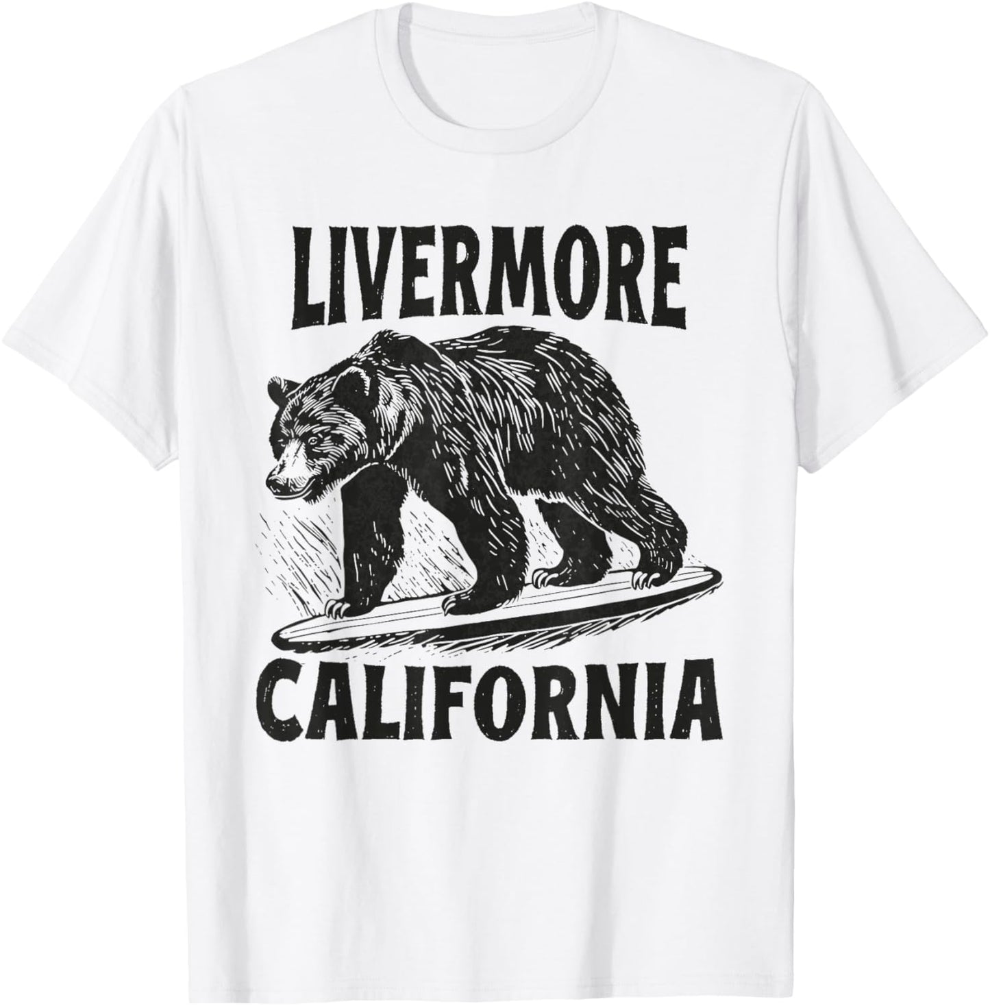 Livermore California CA Retro Surfer Beach Surf Vintage T-Shirt - T-Shirt | White