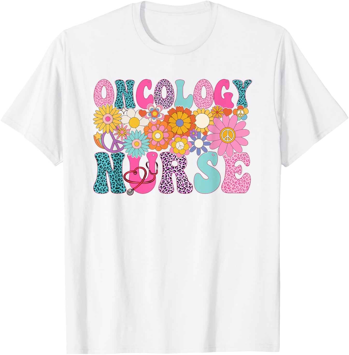 Oncology Nurse Week Groovy Appreciation Day T-Shirt - T-Shirt | White