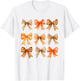 Fall Coquette Bow Vintage Fall Pumpkin Thanksgiving Women T-Shirt - T-Shirt | White