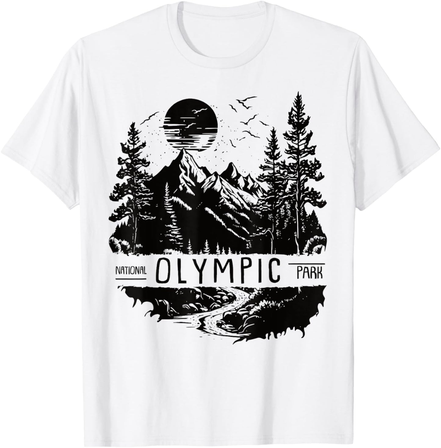 US Olympic National Park Shirts & More Retro Olympic National Park US Vintage Olympic Men's Grey Small Short Sleeve T-Shirt - T-Shirt | White
