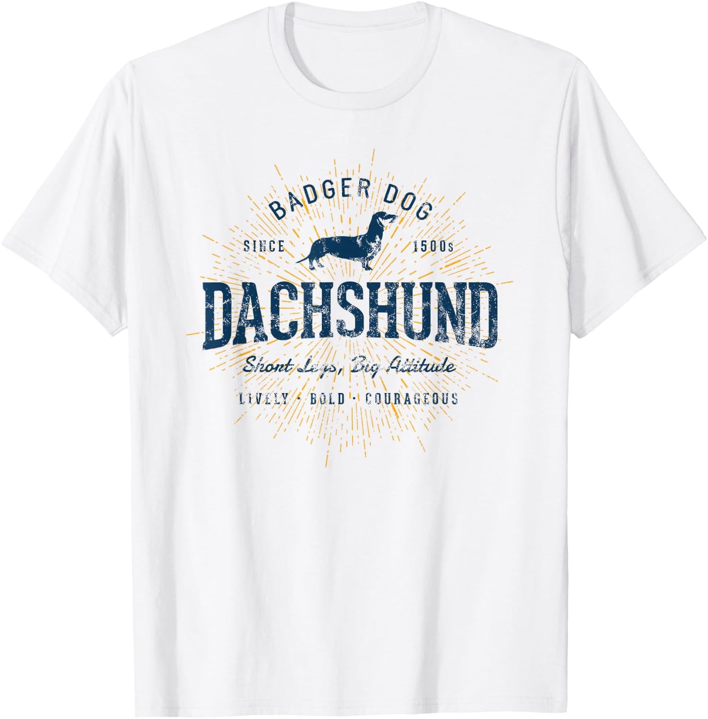Retro Dachshund Vintage T-Shirt - T-Shirt | White