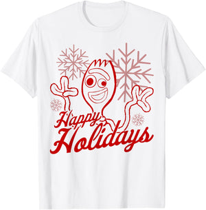 Disney Pixar Toy Story Christmas Forky Happy Holidays T-Shirt - T-Shirt | White