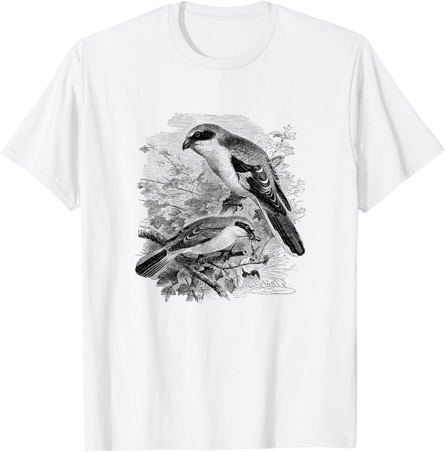 Shrike Bird Print T-Shirt - T-Shirt | White