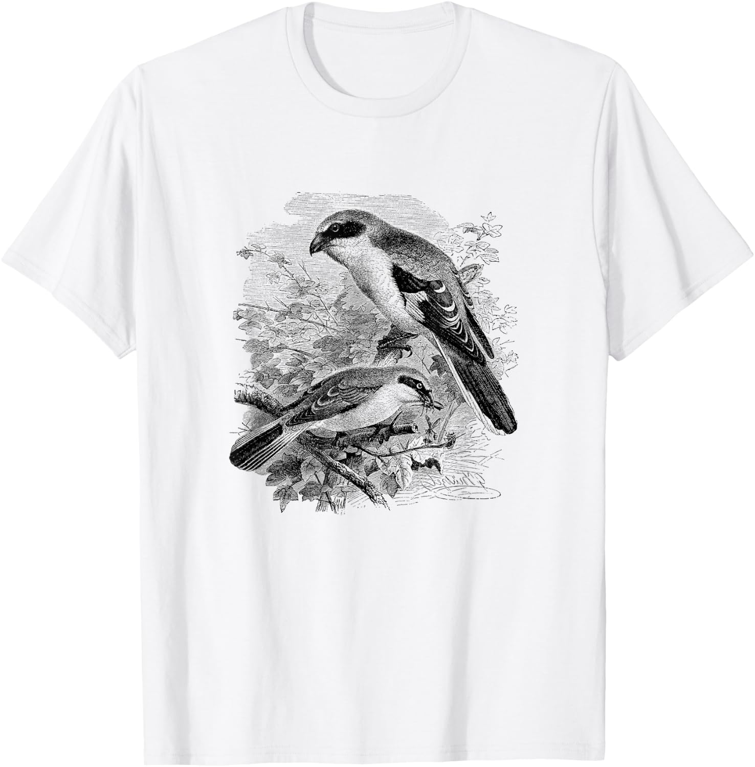 Shrike Bird Print T-Shirt - T-Shirt | White