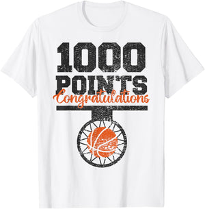 1000 Points Basketball Scorer High School Basketball Player T-Shirt - T-Shirt | White