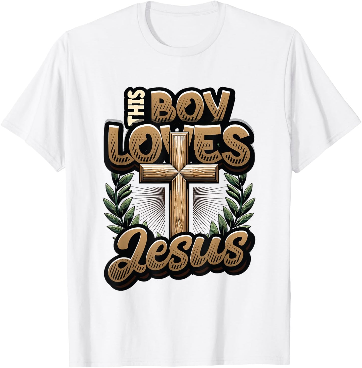 This Boy Loves Jesus - Christian Boys Jesus T-Shirt - T-Shirt | White