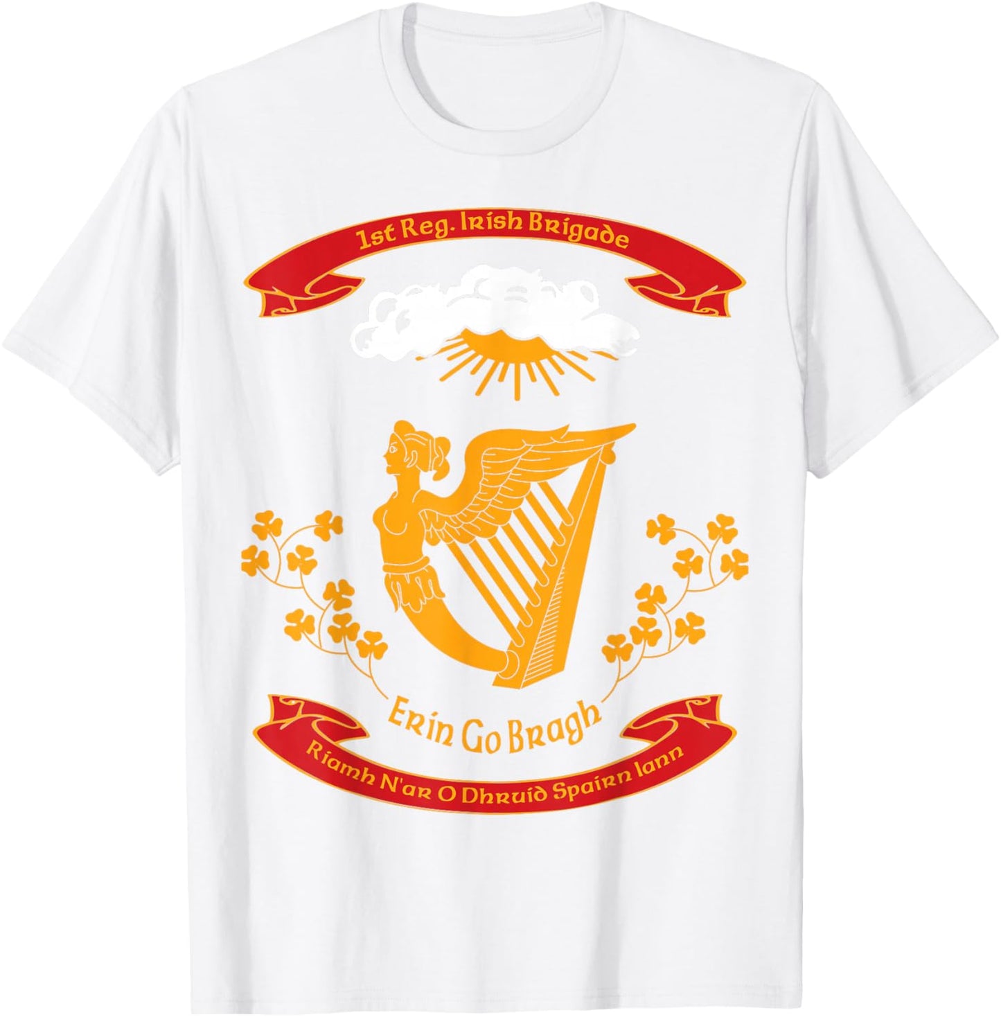 1987 Designs Civil War Era 1st Irish Brigade Flag T-Shirt - T-Shirt | White