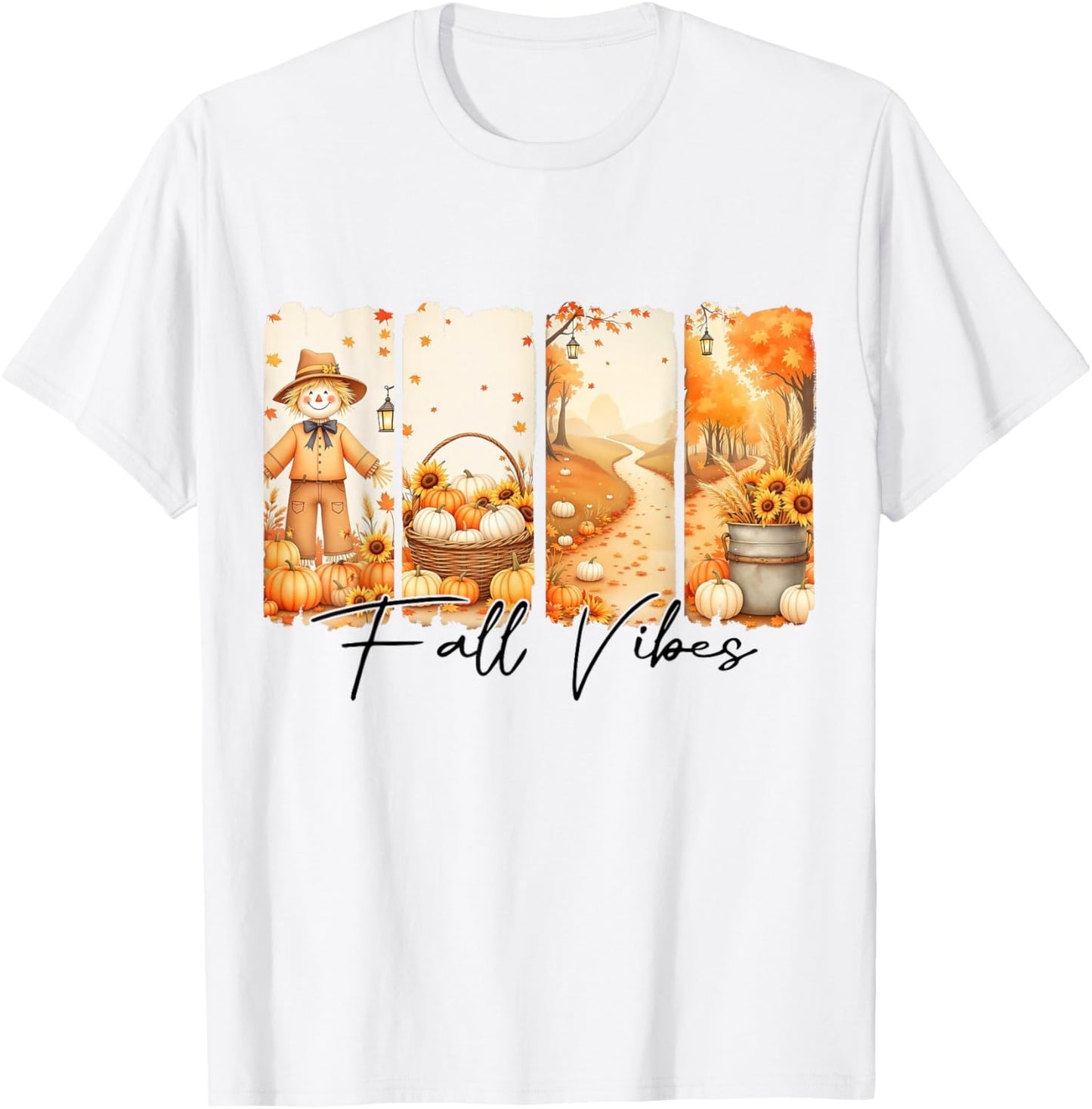 Fall Vibes Thanksgiving Pumpkin Cozy Season Family Matching T-Shirt - T-Shirt | White