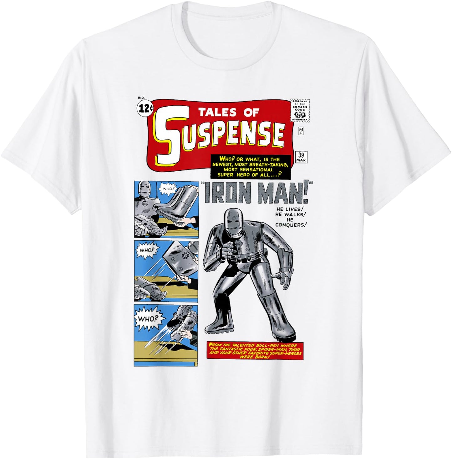 Marvel Avengers Iron Man Tales of Suspense Comic Cover Small T-Shirt - T-Shirt | White