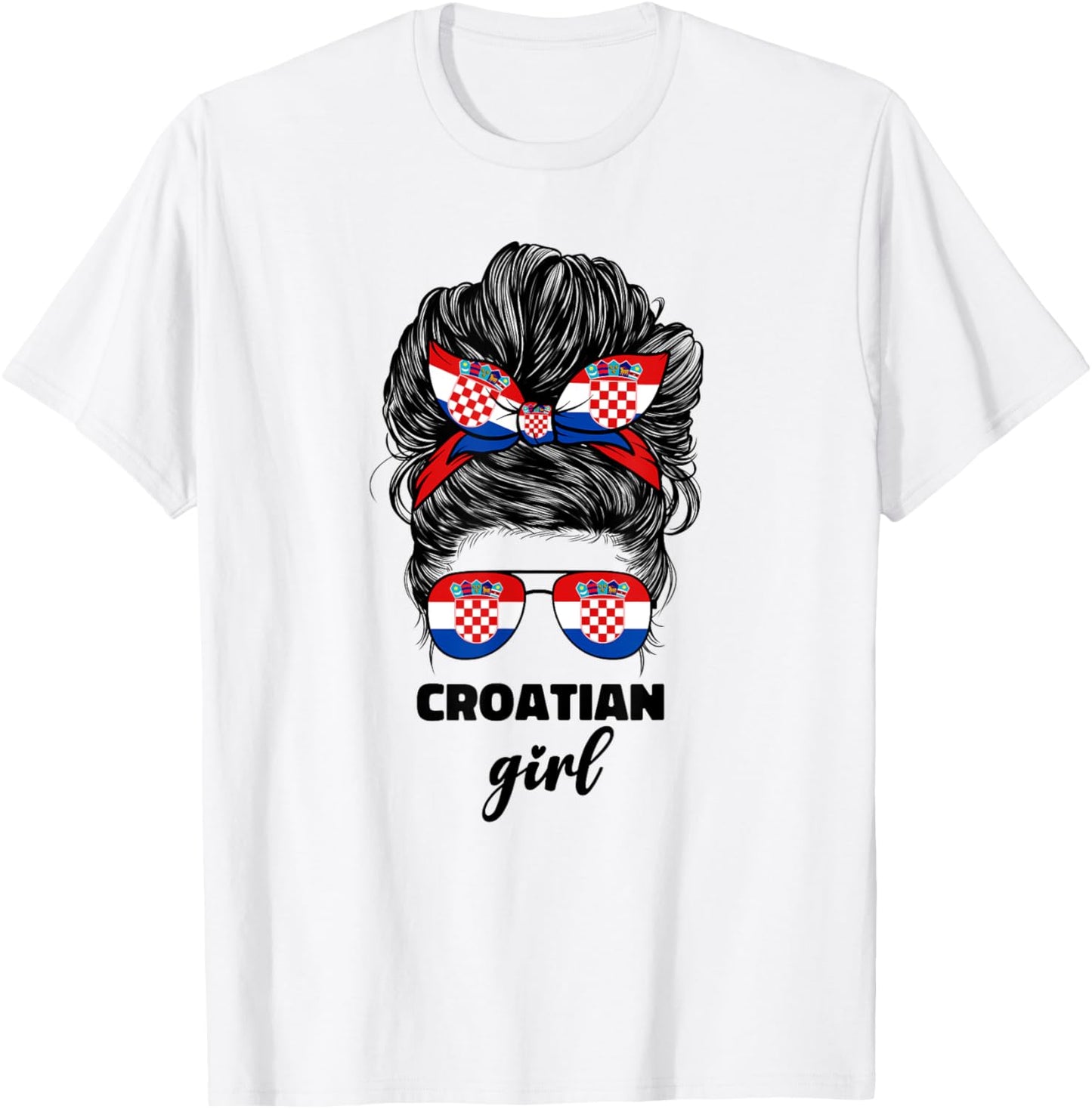 Croatian Girl Hrvatska Croats Croatia Flag Girls T-Shirt - T-Shirt | White
