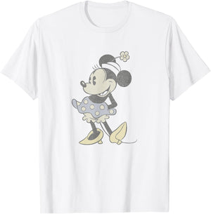 Disney Mickey and Friends Minnie Mouse Portrait Fade Vintage T-Shirt - T-Shirt | White