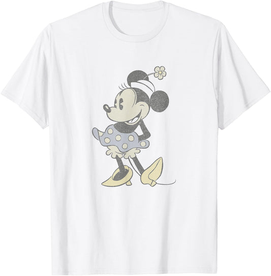 Disney Mickey and Friends Minnie Mouse Portrait Fade Vintage T-Shirt - T-Shirt | White