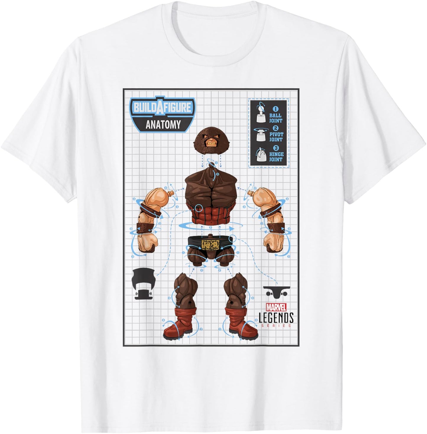 Marvel Legends Series Juggernaut Build A Figure Anatomy T-Shirt - T-Shirt | White