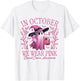 In October We Wear Pink Breast Cancer Awareness Halloween T-Shirt - T-Shirt | White