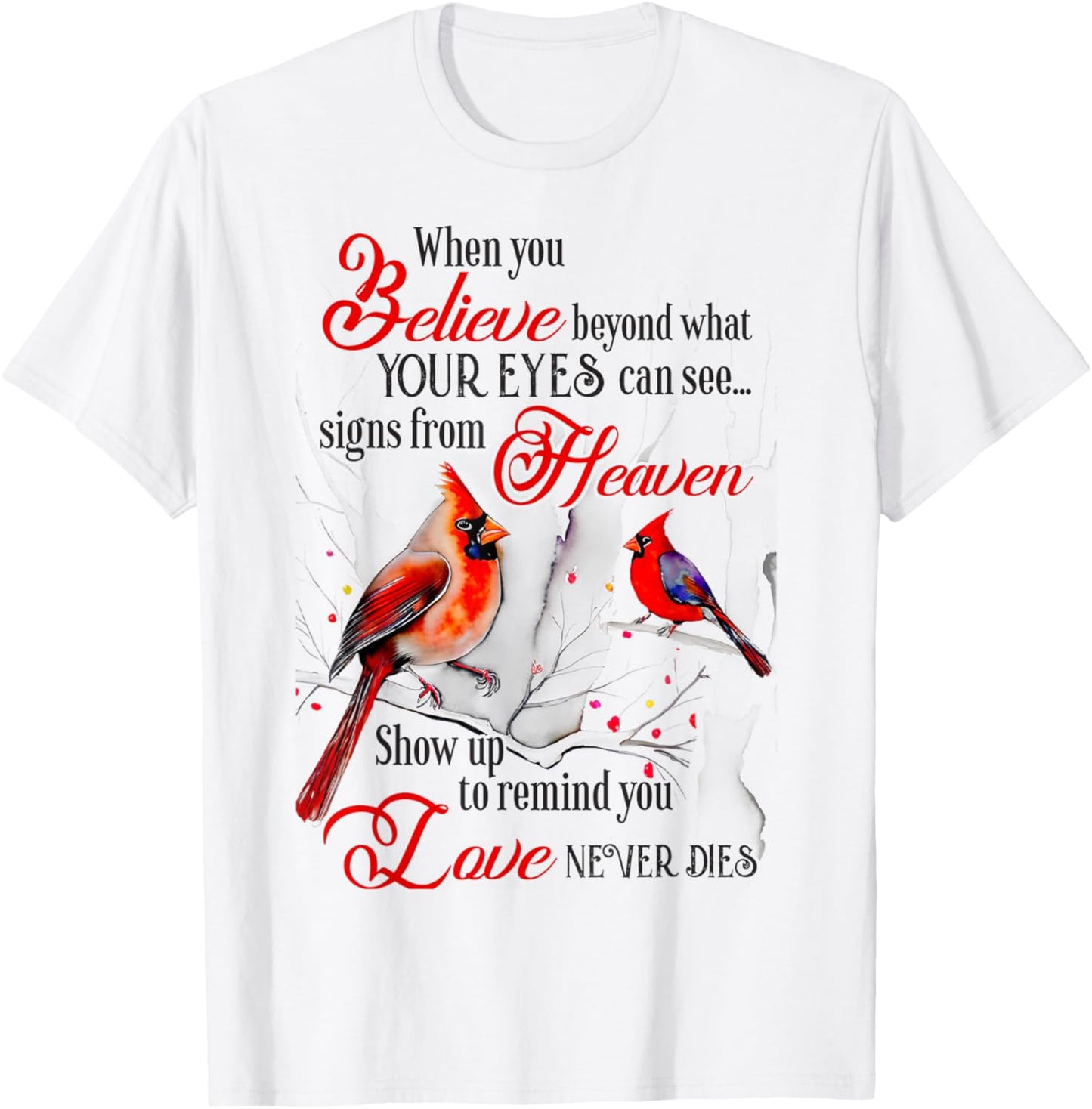 Women Mom Friend Christian Religious Cardinal Bird T-Shirt - T-Shirt | White