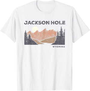 Retro Jackson Hole Wyoming Grand Teton Vintage T-Shirt - T-Shirt | White