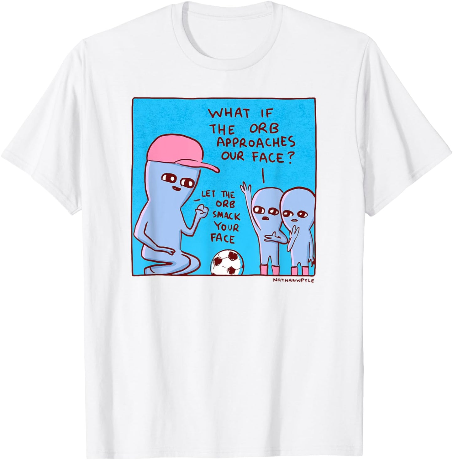 Threadless Nathan W. Pyle Strange Planet Let The Orb Graphic T-Shirt - T-Shirt | White