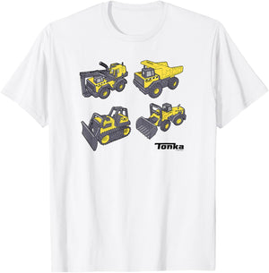 Tonka Construction Types of Trucks Logo T-Shirt - T-Shirt | White