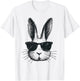 Bunny Face With Sunglasses Easter Day For Boys Men Kids T-Shirt - T-Shirt | White