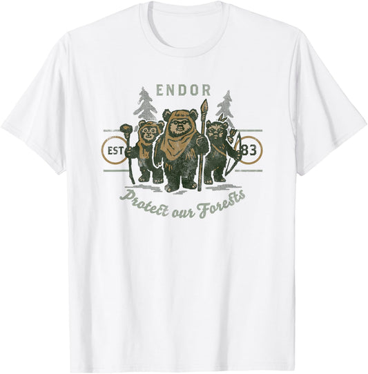 Star Wars Ewok Endor Protect Our Forests T-Shirt - T-Shirt | White