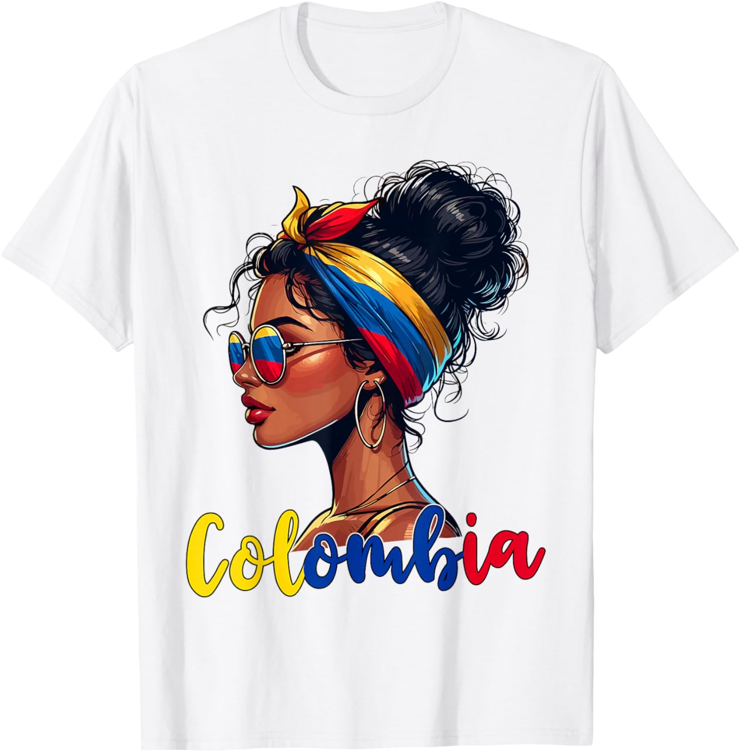 Colombian Girl Colombia Flag Proud Afro Colombian Women T-Shirt - T-Shirt | White
