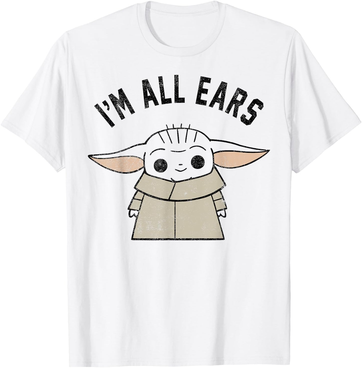 Star Wars The Mandalorian The Child I'm All Ears Outline T-Shirt - T-Shirt | White