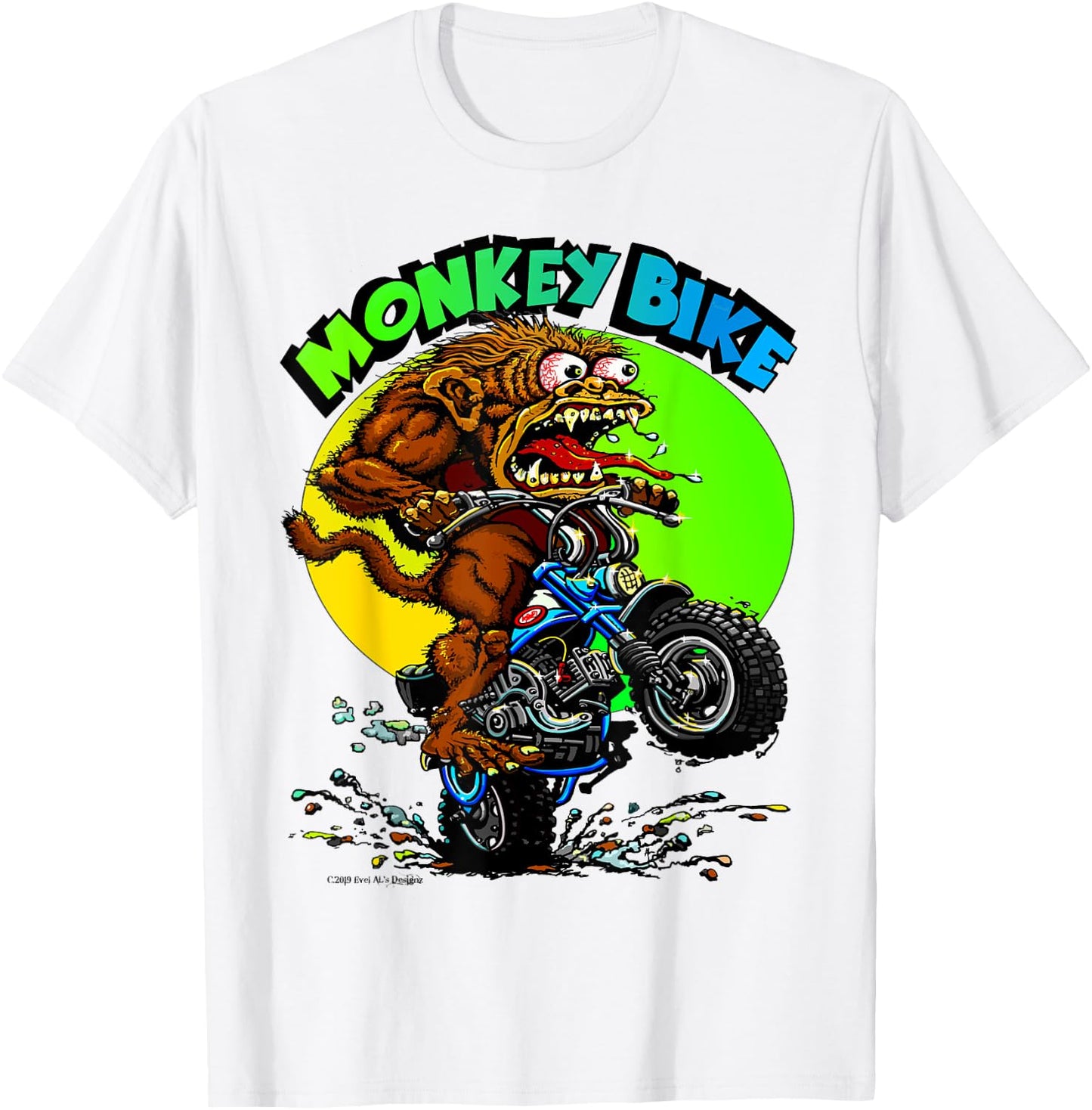 Monkey Bike T-Shirt - T-Shirt | White