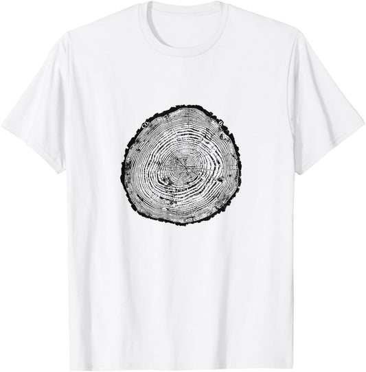 Tree Growth Rings Environmental T-Shirt - T-Shirt | White
