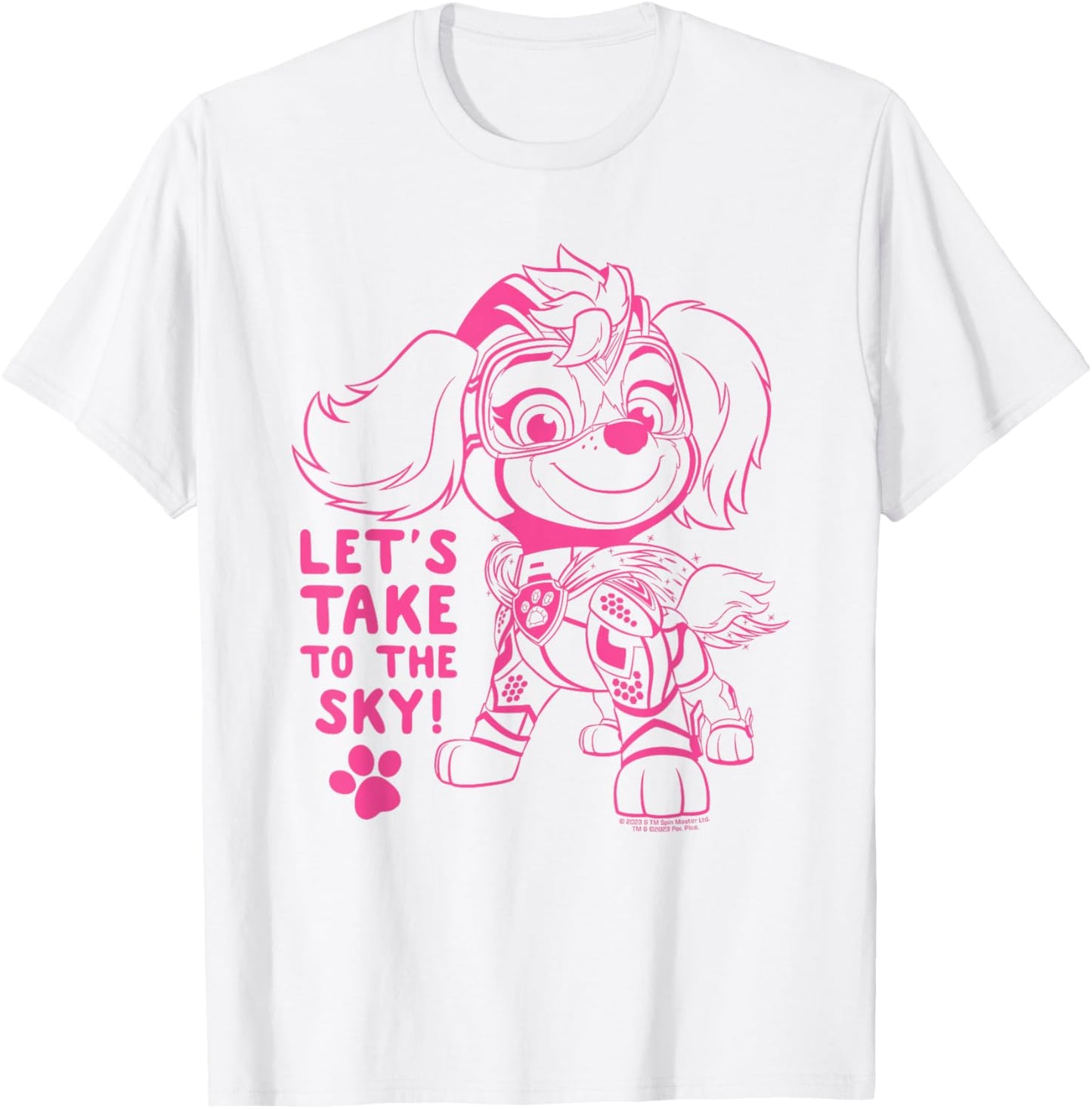 PAW Patrol: The Mighty Movie Skye Outline T-Shirt - T-Shirt | White