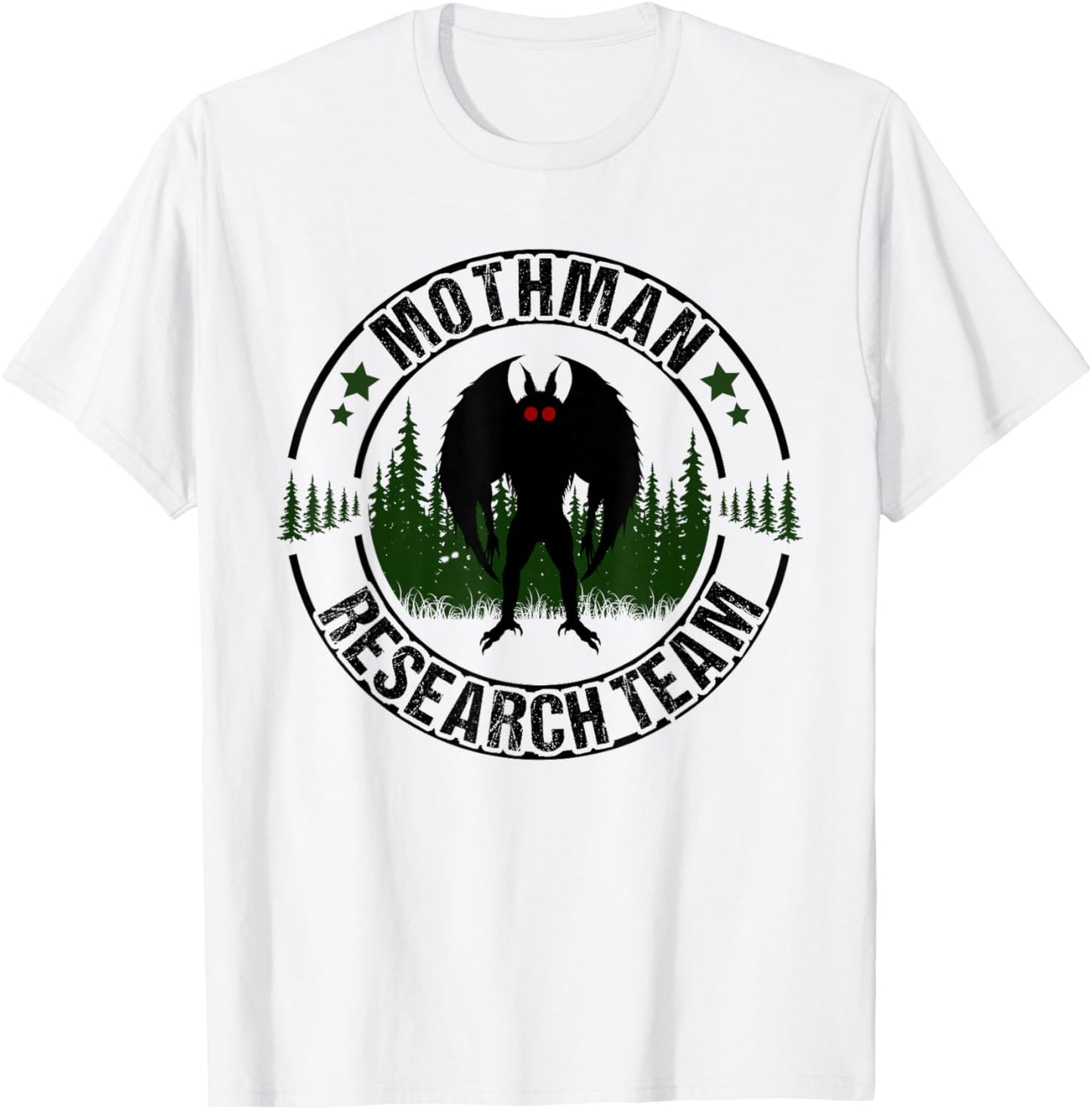 Mothman Research Team Men Women Kids Moth Man Search Cryptid T-Shirt - T-Shirt | White