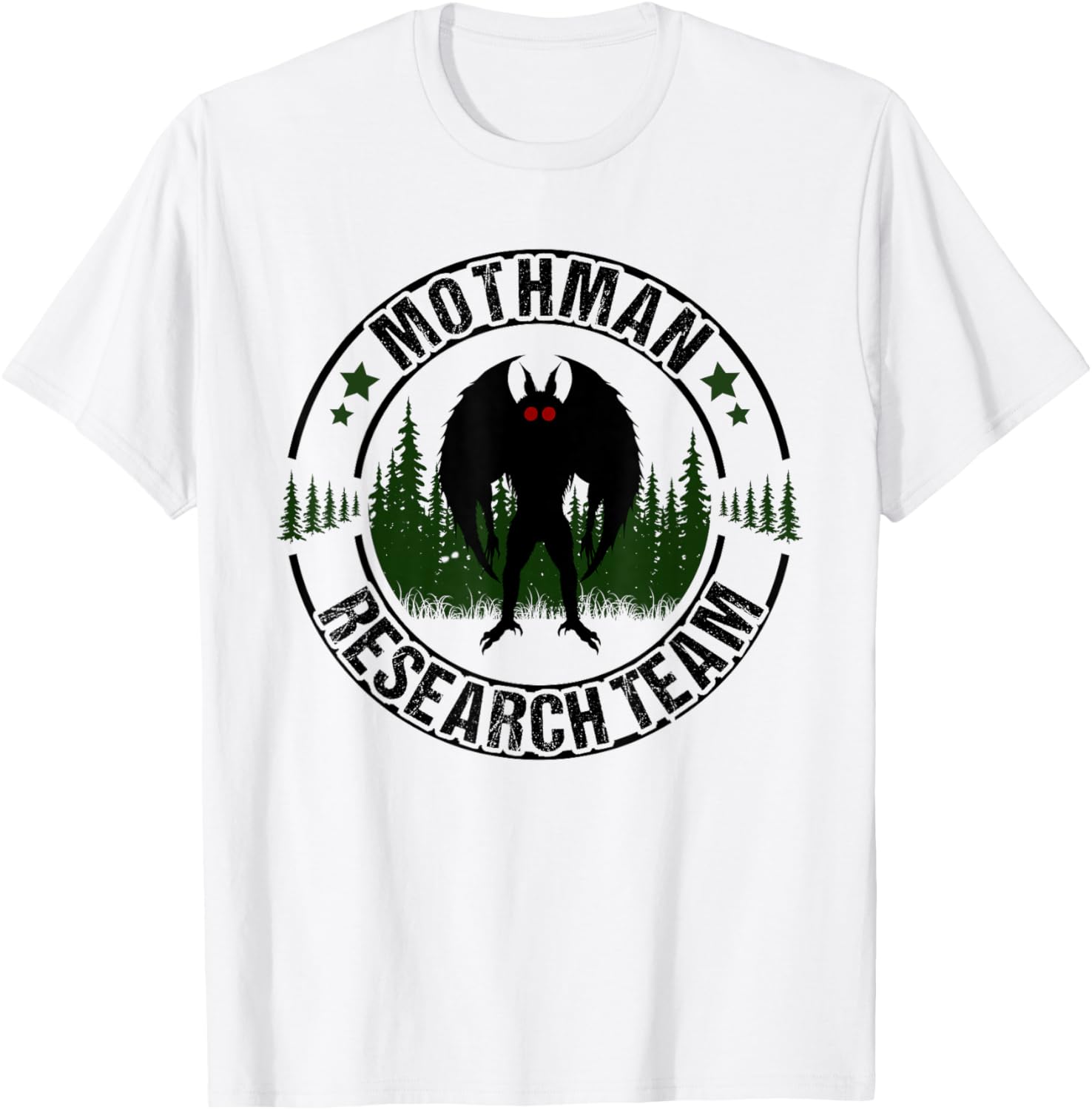 Mothman Research Team Men Women Kids Moth Man Search Cryptid T-Shirt - T-Shirt | White