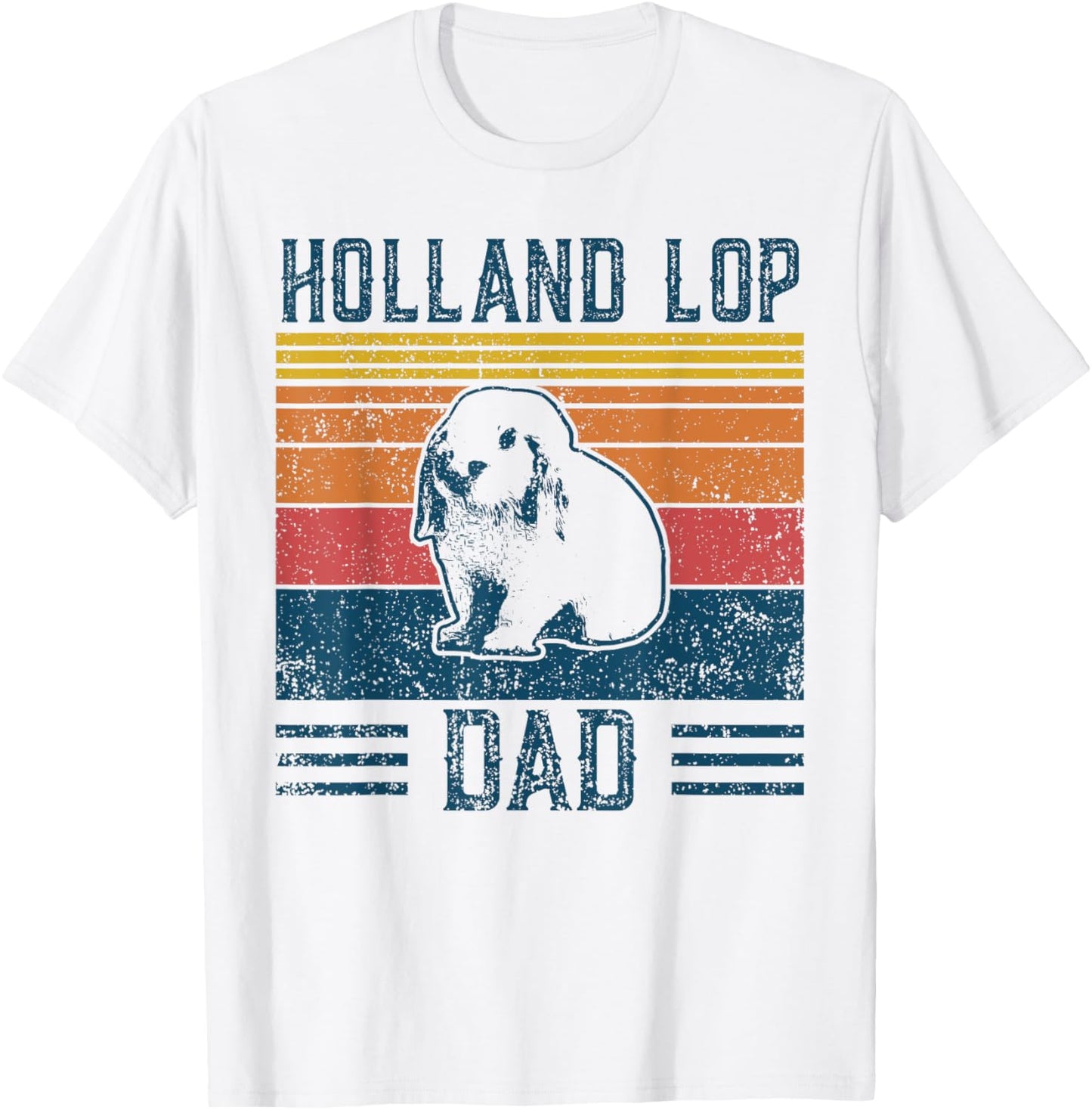 Best Rabbit Dad Men - Vintage Holland Lop T-Shirt - T-Shirt | White
