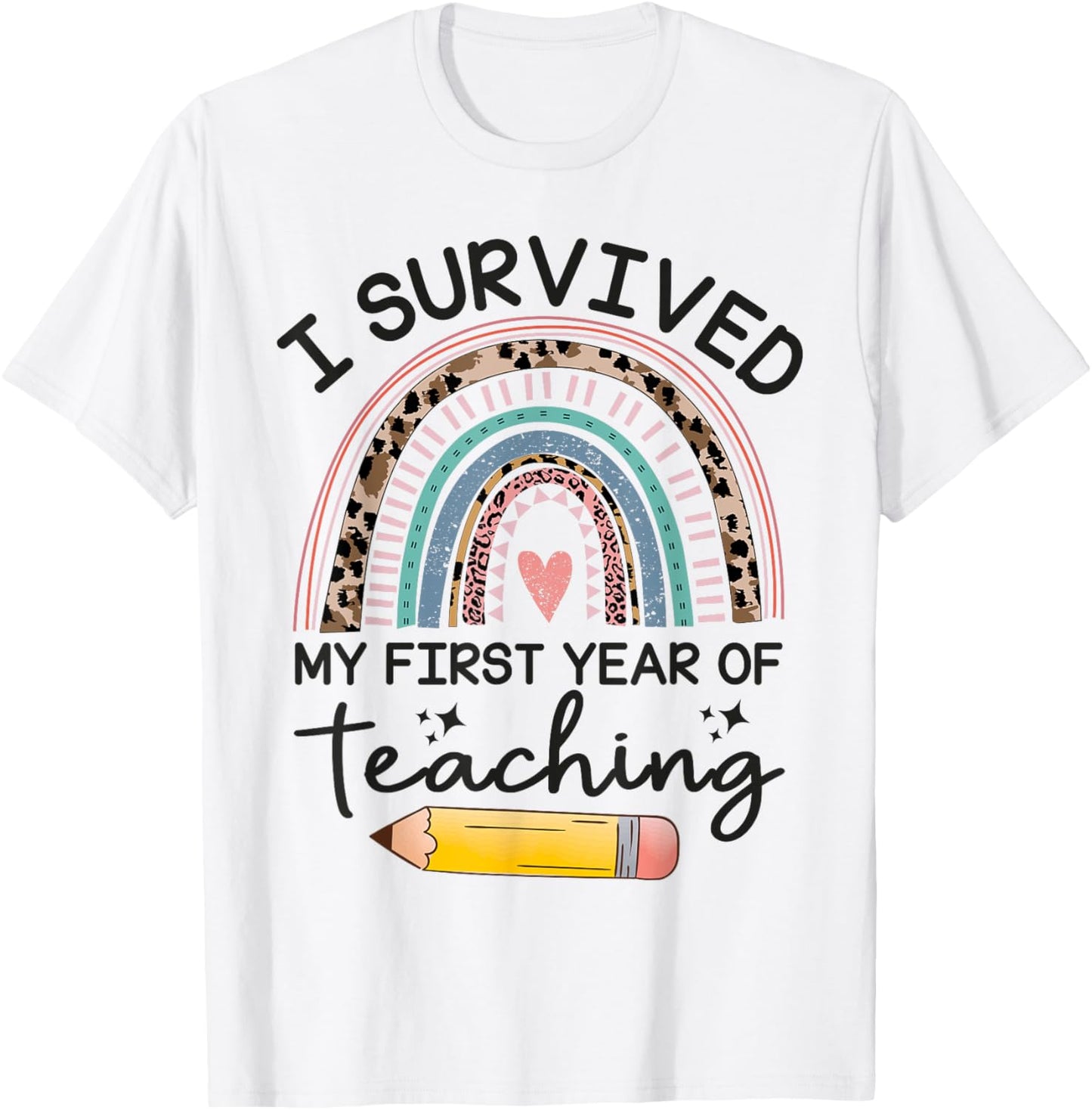 Funny New Teacher I Survived My First Year Of Teaching T-Shirt - T-Shirt | White
