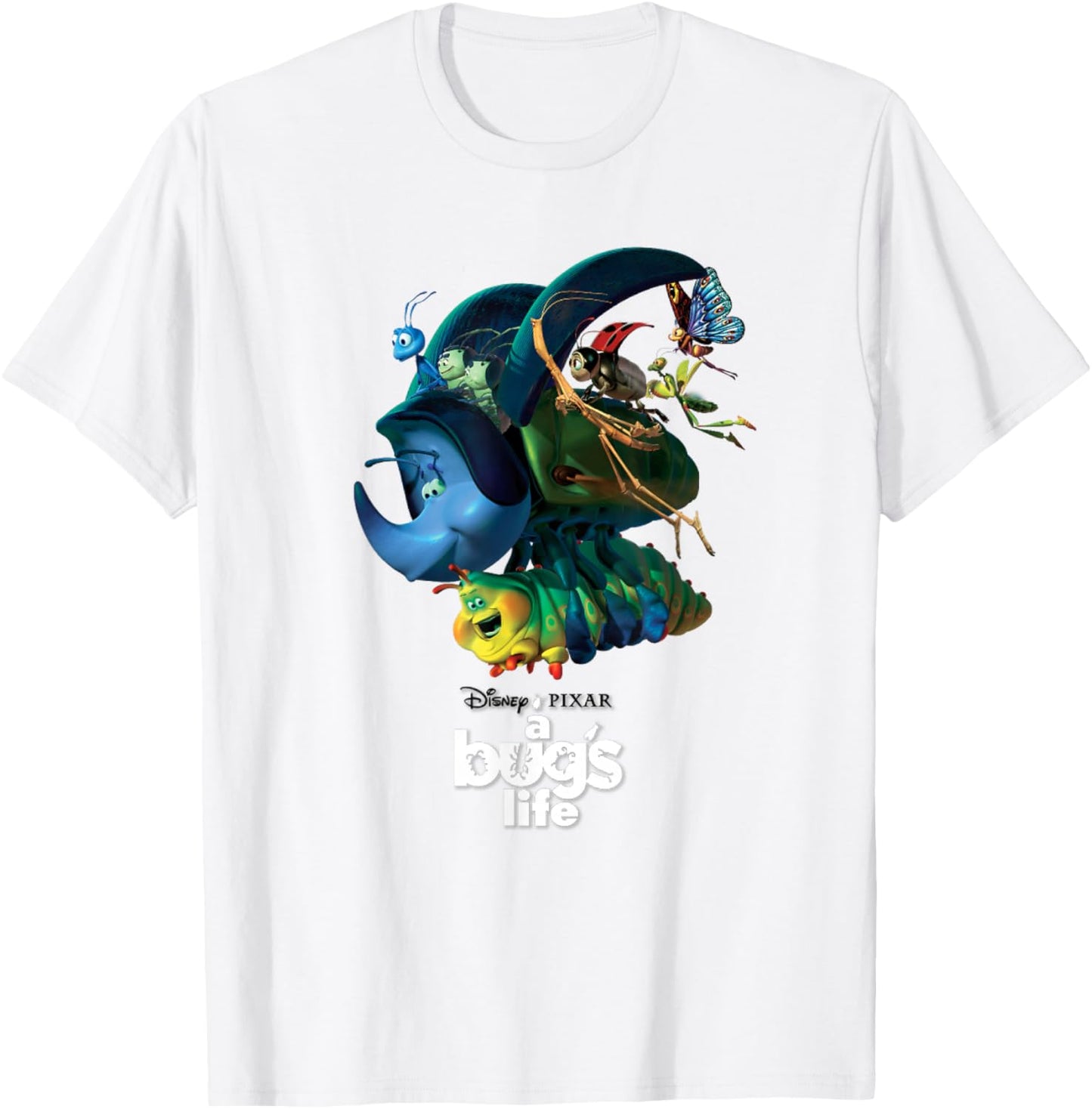 Disney Pixar A Bug's Life Iconic Characters Group Shot Logo T-Shirt - T-Shirt | White